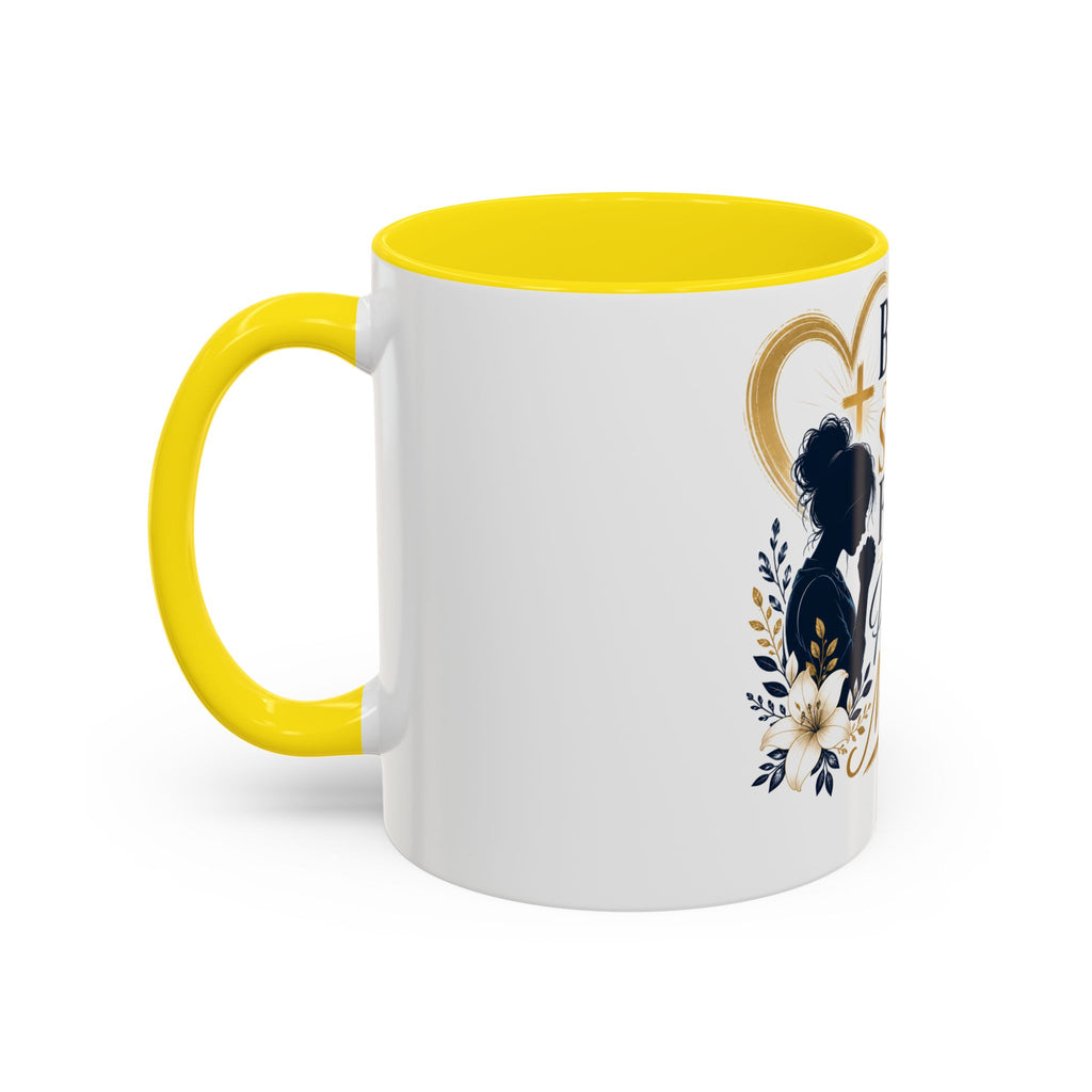 Inspirational "Praying Mother" Accent Coffee Mug — Behind Every Strong Family
