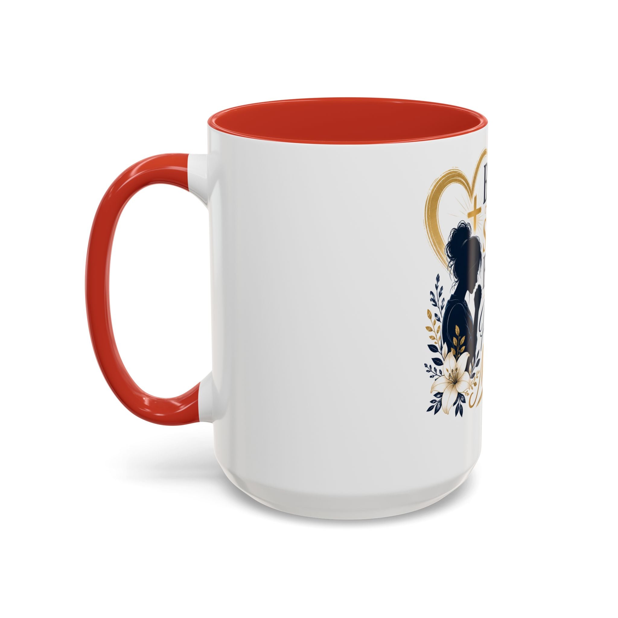 Inspirational "Praying Mother" Accent Coffee Mug — Behind Every Strong Family