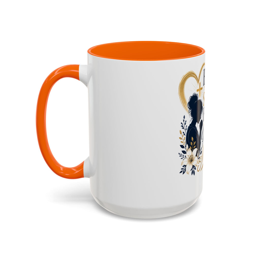 Inspirational "Praying Mother" Accent Coffee Mug — Behind Every Strong Family