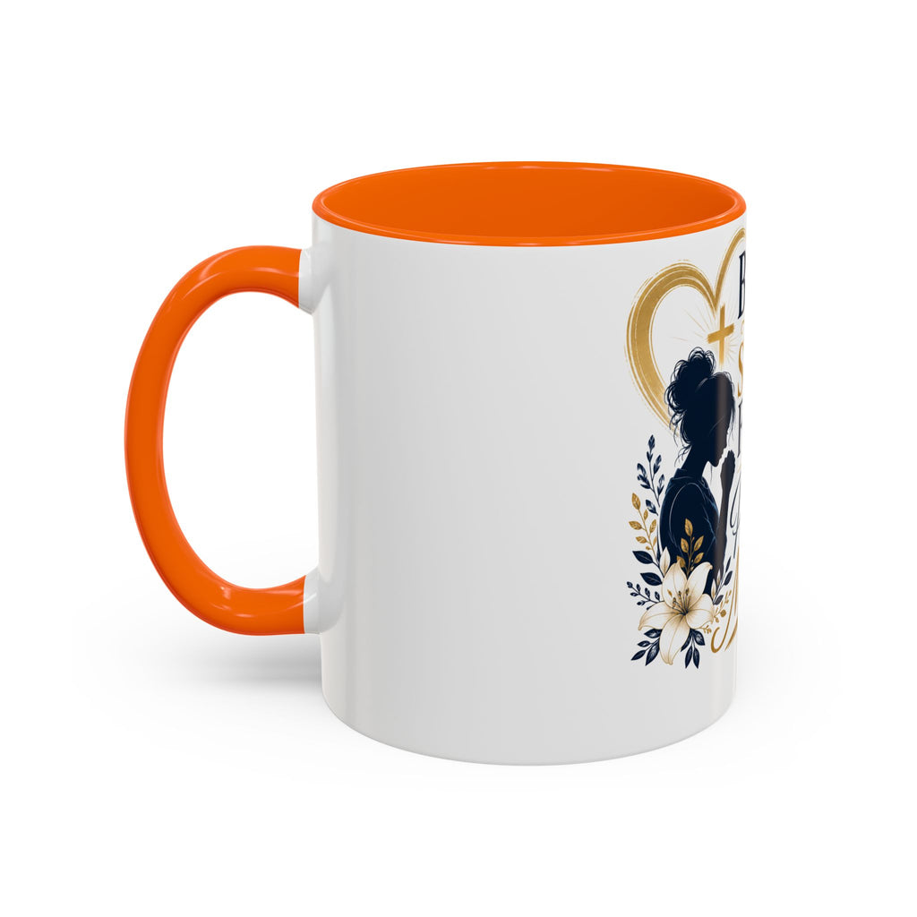 Inspirational "Praying Mother" Accent Coffee Mug — Behind Every Strong Family