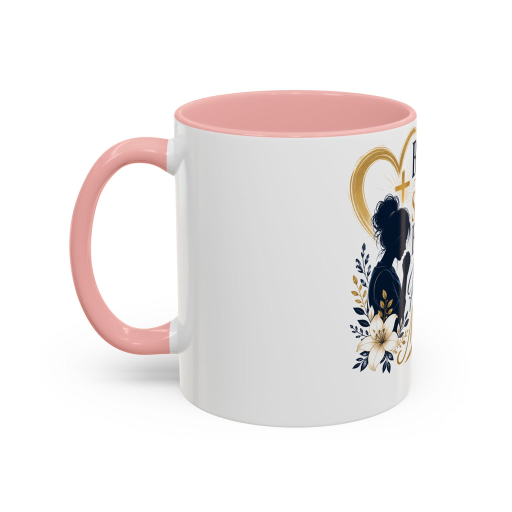 Inspirational "Praying Mother" Accent Coffee Mug — Behind Every Strong Family