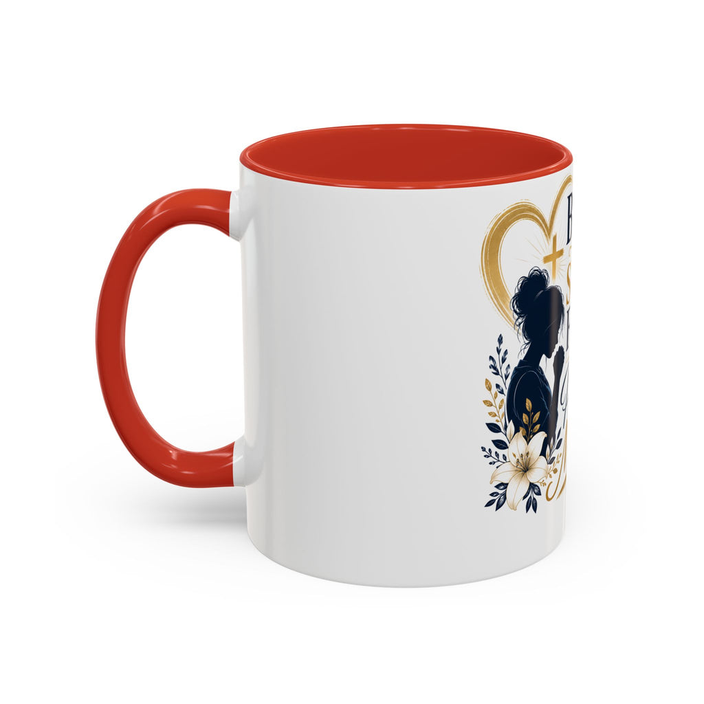 Inspirational "Praying Mother" Accent Coffee Mug — Behind Every Strong Family